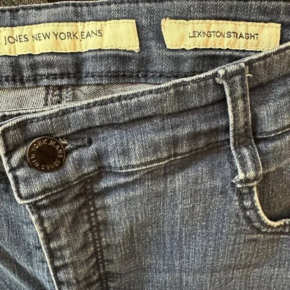 Jones New York Lexington Straight Blue Jeans 14 Short - Picture 3 of 4